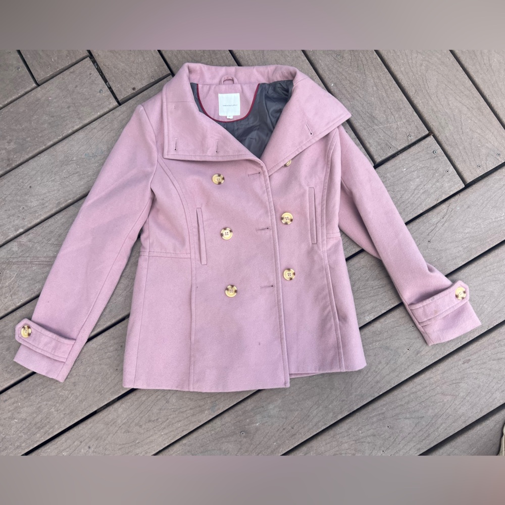 Thread and Supply Pink Double-Breasted Coat
